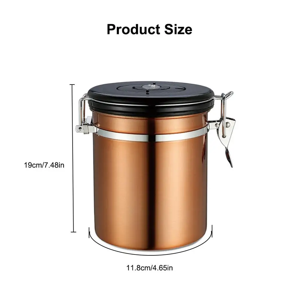 1.8L Airtight Coffee Container - Stainless Steel CO2 Valve Storage Canister with Scoop - Keeps Your Coffee Fresh Flavorful
1.8L Airtight Coffee Container - Stainless Steel CO2 Valve Storage Canister with Scoop - Keeps Your Coffee Fresh Flavorful