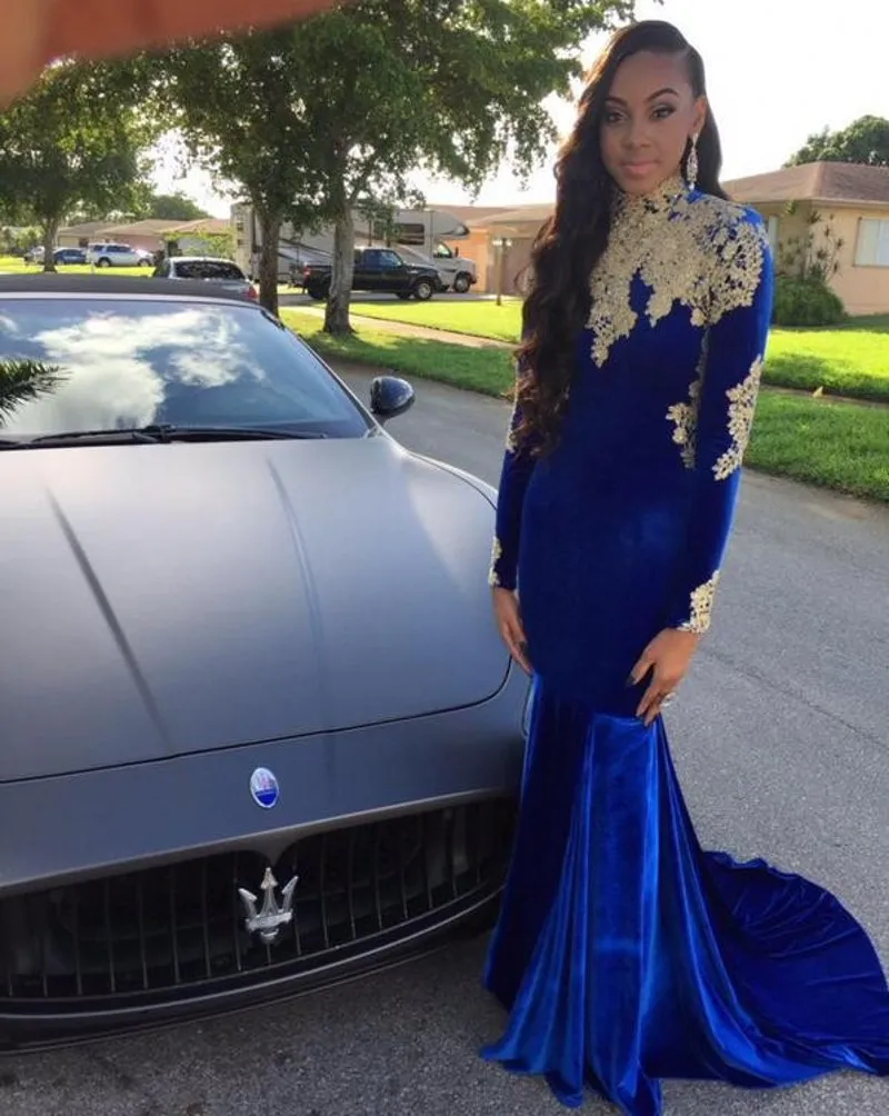 Sexy Royal Blue Evening Dress 2015 Robe de soiree High Neck Open Back Long Sleeve Mermaid Appliques Prom Dresses
Sexy Royal Blue Evening Dress 2015 Robe de soiree High Neck Open Back Long Sleeve Mermaid Appliques Prom Dresses