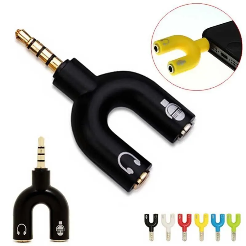 3.5mm 2 Way U Shape Audio Splitter Mic & Headset Jack Plug Adapter For Phone Tablet PC Adapter Earphone Connector Converter
3.5mm 2 Way U Shape Audio Splitter Mic & Headset Jack Plug Adapter For Phone Tablet PC Adapter Earphone Connector Converter