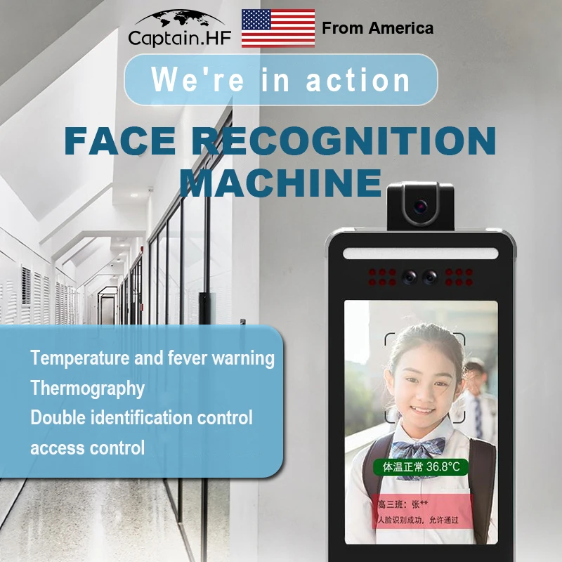 US Captain Face Recognition Temperature Measuring Integrated Machine, Access Control System, Gate Infrared Therminal, by Face ID
US Captain Face Recognition Temperature Measuring Integrated Machine, Access Control System, Gate Infrared Therminal, by Face ID