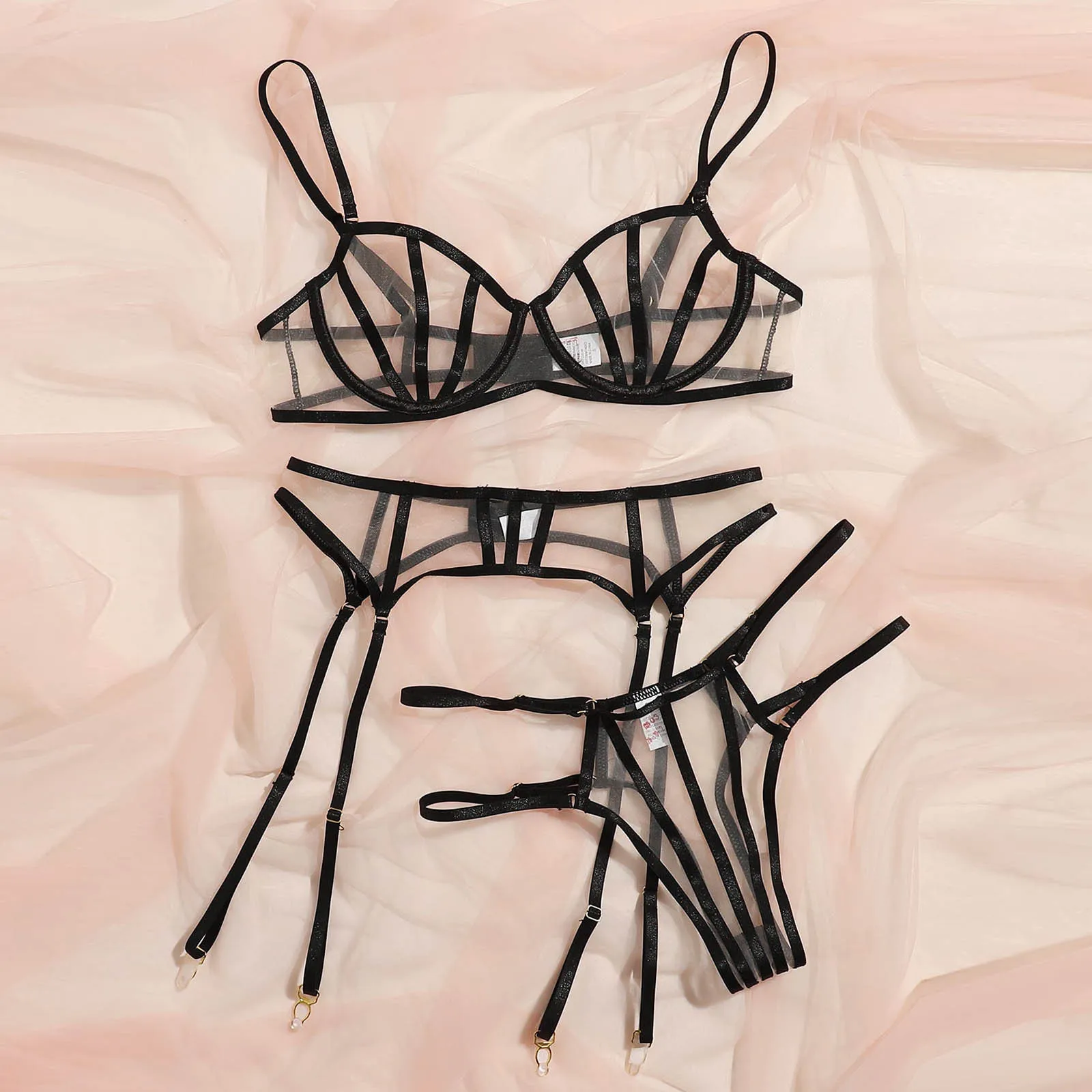 3pcs Sexy Underwear Set Fashion Heart Embroidered Women's Underwear See Through Bra Panty With Garter Lingerie Set Seamless Bras
3pcs Sexy Underwear Set Fashion Heart Embroidered Women's Underwear See Through Bra Panty With Garter Lingerie Set Seamless Bras