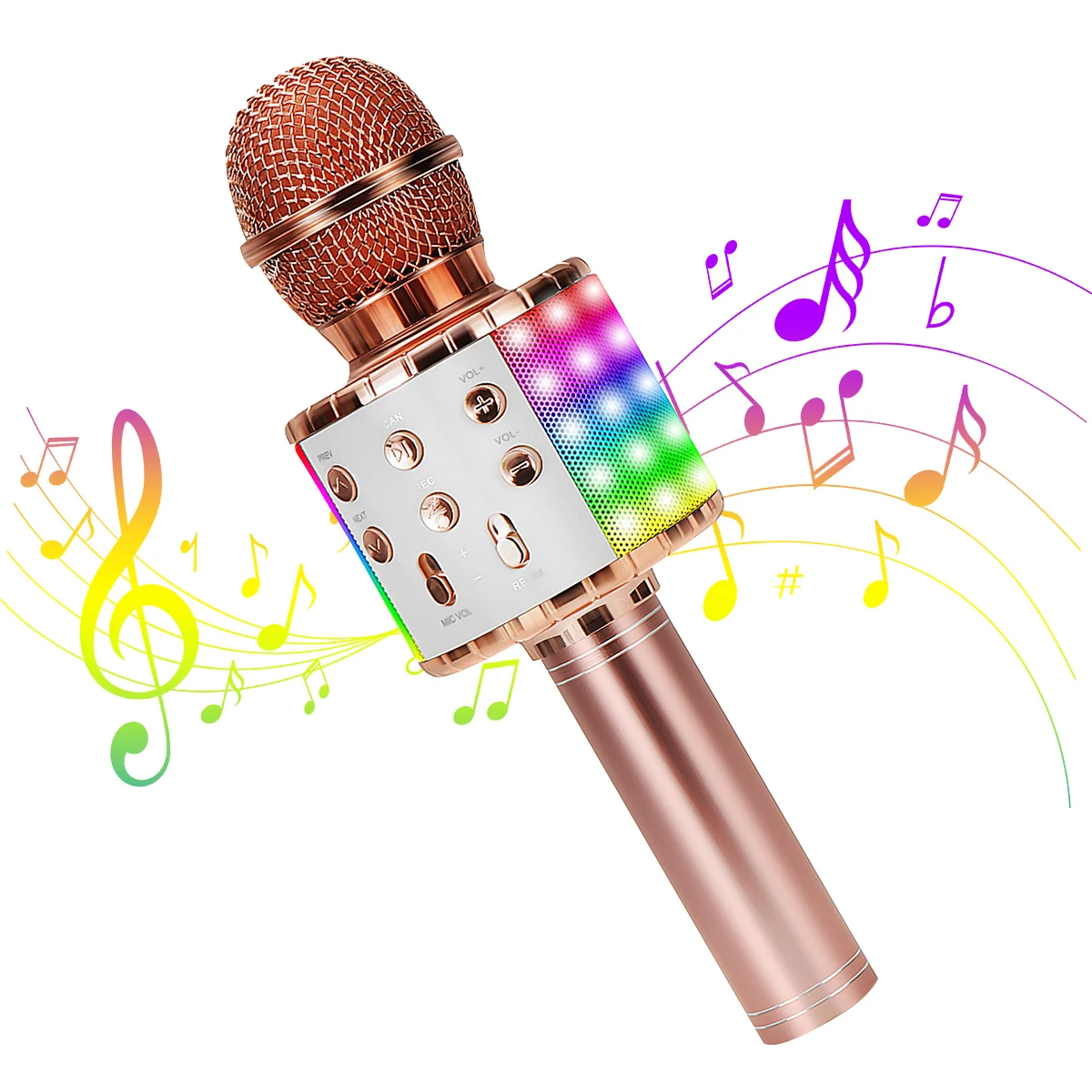 Wireless Bluetooth Microphone 360 Sound Pickup Karaoke Mic Professional Speaker Home KTV Handheld Microphone with LED light
Wireless Bluetooth Microphone 360 Sound Pickup Karaoke Mic Professional Speaker Home KTV Handheld Microphone with LED light