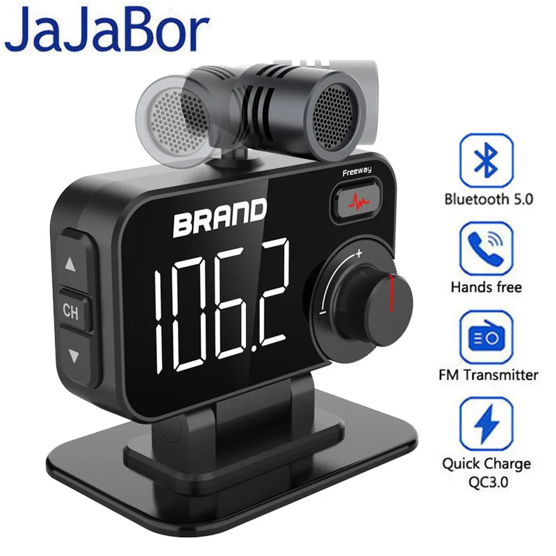 JaJaBor FM Transmitter Bluetooth 5.0 Car Kit Car MP3 Player Quick Charge 3.0 USB Car Charger Support Siri Google Smart Voice
JaJaBor FM Transmitter Bluetooth 5.0 Car Kit Car MP3 Player Quick Charge 3.0 USB Car Charger Support Siri Google Smart Voice
