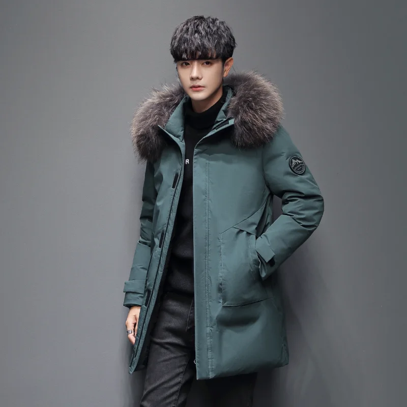 Winter 2021 New Men's Down Jacket Mid-Length Jacket Large Fur Collar Thick Hooded Men Clothing Down Coat Fur Jacket
Winter 2021 New Men's Down Jacket Mid-Length Jacket Large Fur Collar Thick Hooded Men Clothing Down Coat Fur Jacket