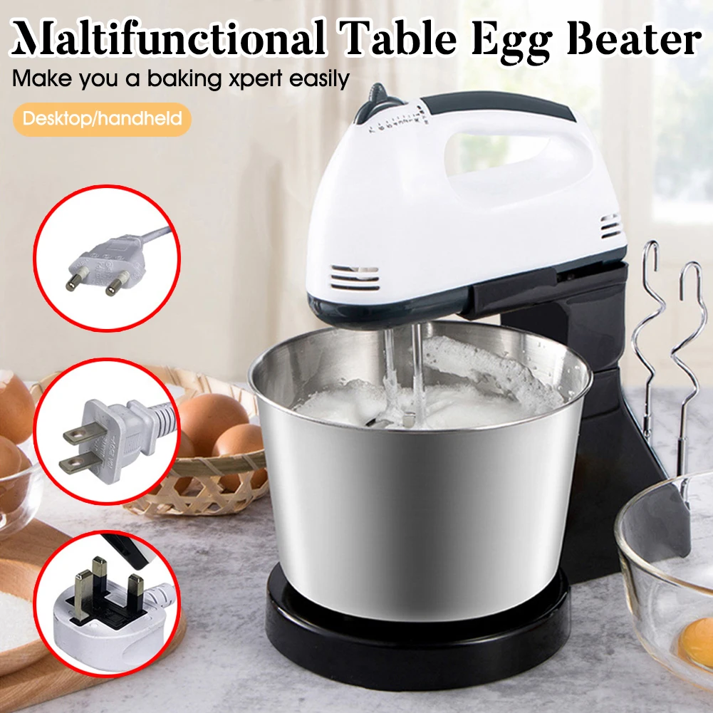 Multifunctional Mixer Electric Egg Beater 7 Speed Handheld Whisk with Stainless Steel 2 Beaters 2 Dough Hooks 1.7L Container
Multifunctional Mixer Electric Egg Beater 7 Speed Handheld Whisk with Stainless Steel 2 Beaters 2 Dough Hooks 1.7L Container