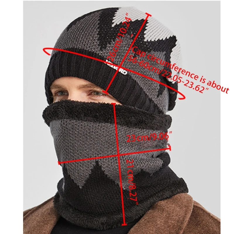 2Pcs Men Winter Flame Pattern Knitted Beanie Hat Circle Scarf Set Outdoor Cycling Windproof Thicken Plush Lined Skull Cap Neck W
2Pcs Men Winter Flame Pattern Knitted Beanie Hat Circle Scarf Set Outdoor Cycling Windproof Thicken Plush Lined Skull Cap Neck W