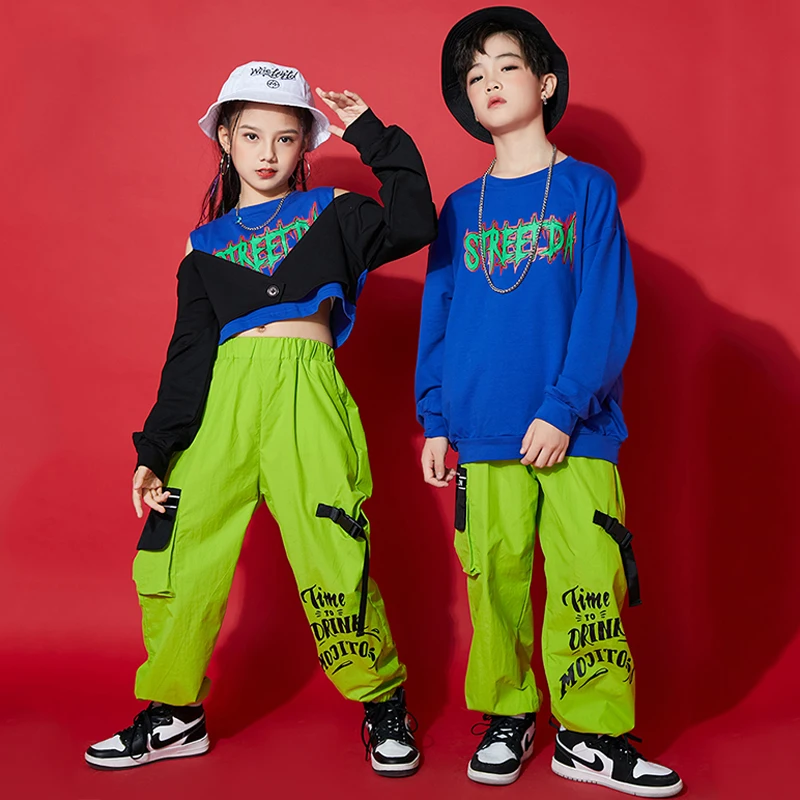 Girls Jazz Costume Boys Hip Hop Dance Clothes Long Sleeves Tops Green Cargo Pants Rave Street Dance Costume Casual Wear DNV15433
Girls Jazz Costume Boys Hip Hop Dance Clothes Long Sleeves Tops Green Cargo Pants Rave Street Dance Costume Casual Wear DNV15433