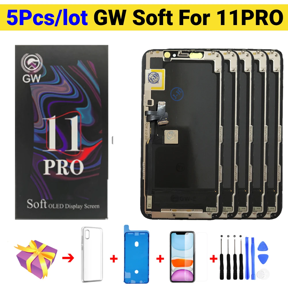 

5 шт. GW GX OLED экран для iPhone X XS MAX 11 PRO MAX сменный дисплей в сборе дигитайзер сенсорный экран Ремонт ЖК-дисплея