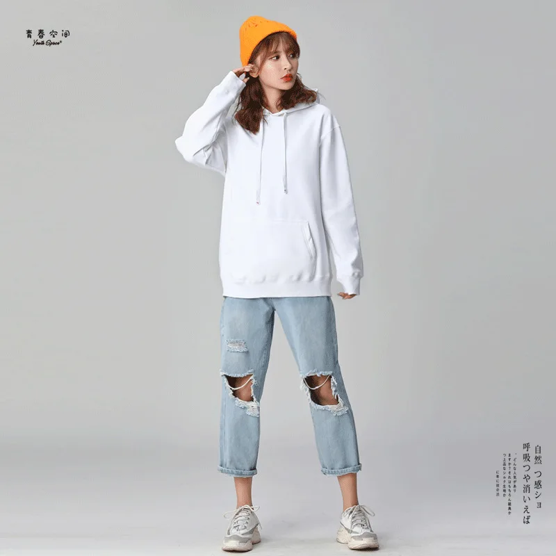 Hoodie sweater women custom logo 2020 spring and autumn loose trend hooded student couple girlfriends thin solid color sweater
Hoodie sweater women custom logo 2020 spring and autumn loose trend hooded student couple girlfriends thin solid color sweater