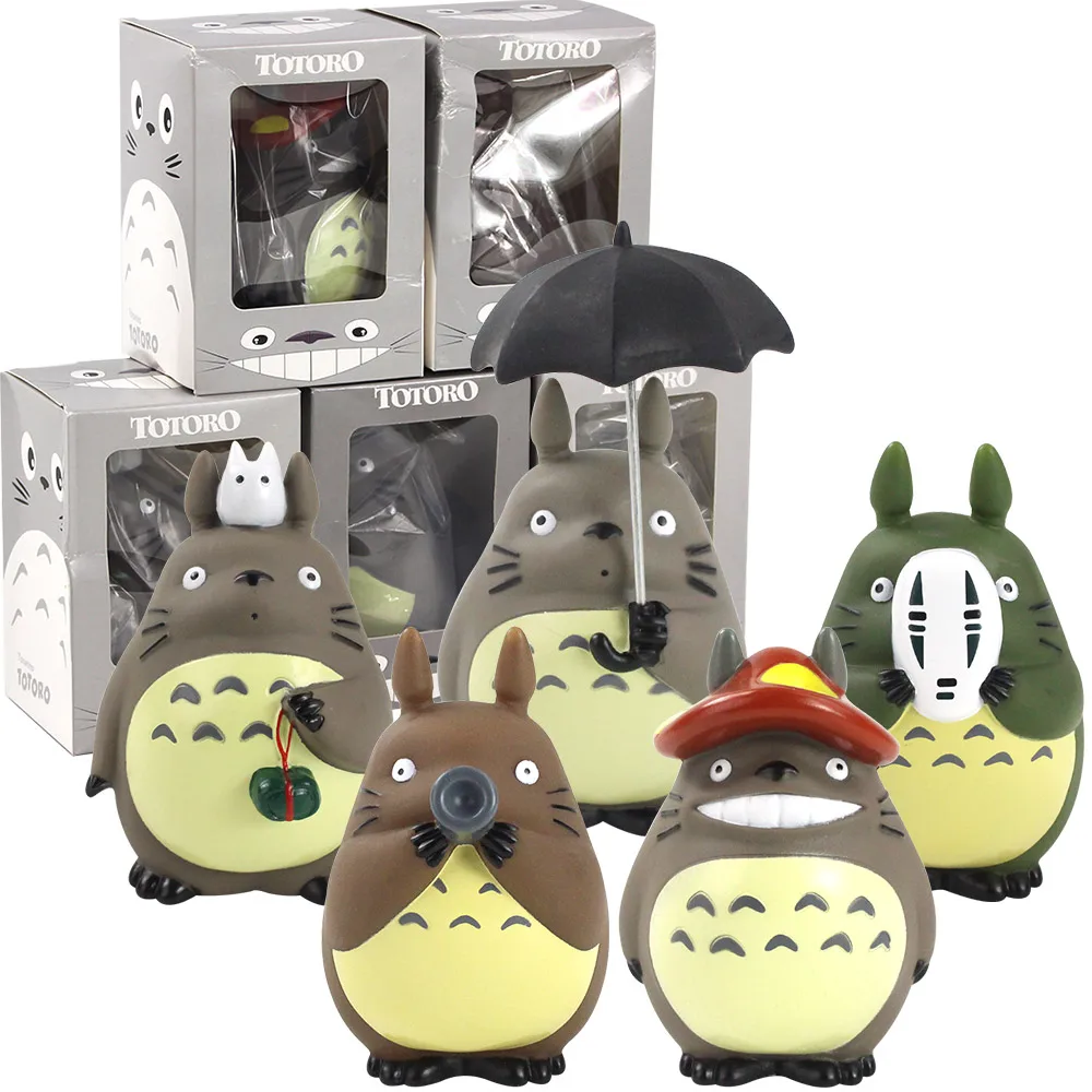5styles 12-16cm Miyazaki Hayao My Neighbor Totoro with No Face Man Mask Umbrella PVC Cute Figure Toys Doll | Игрушки и хобби
