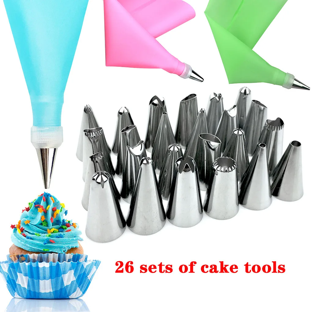 26 Pcs/set Cake Icing Bag Nozzles Chocolate Fondant Cream Stainless Steel Piping Nozzles Kit
26 Pcs/set Cake Icing Bag Nozzles Chocolate Fondant Cream Stainless Steel Piping Nozzles Kit