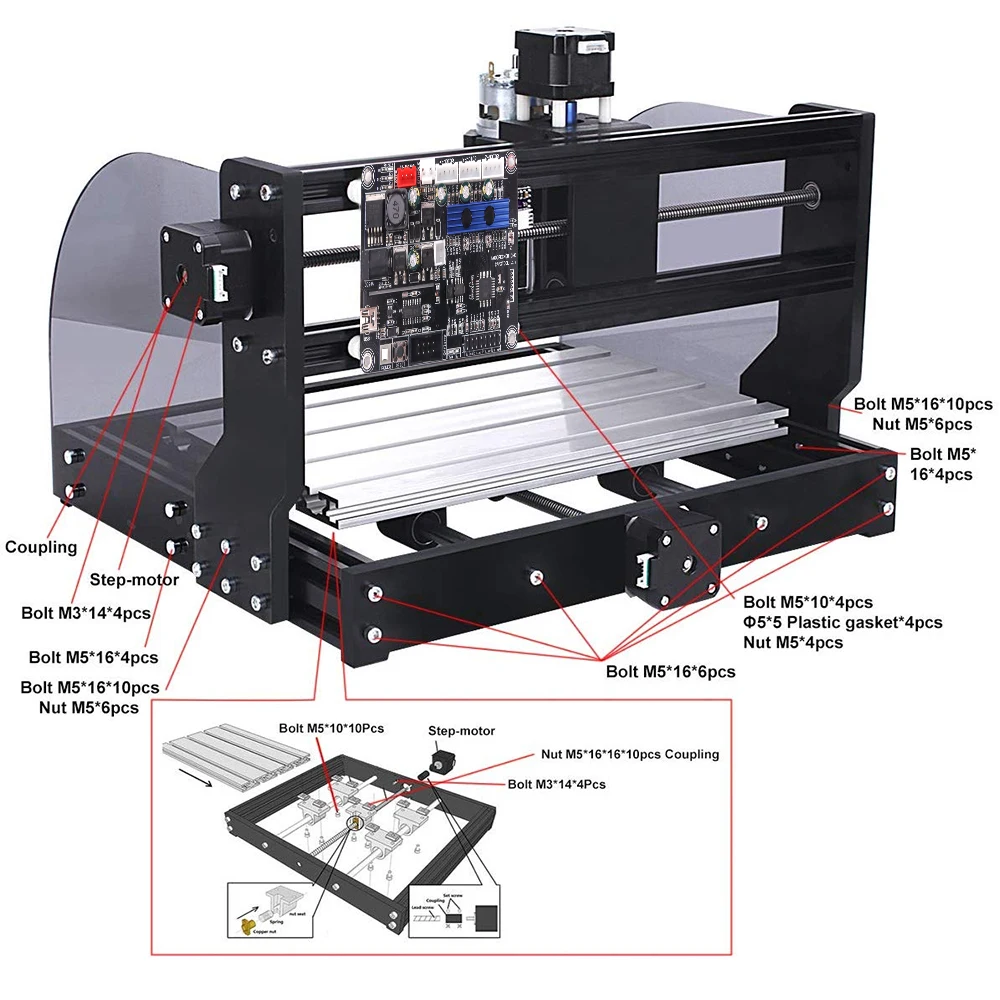 Лазерный гравер CNC3018 гравировальный станок с ЧПУ 3018 PRO Max GRBL управлением ER11DIY
