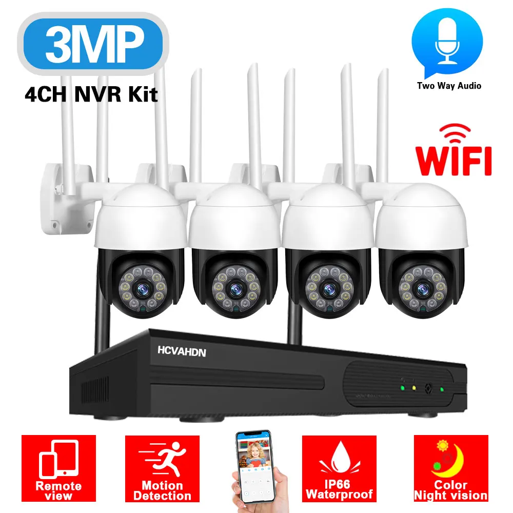 Wifi CCTV Camera Security System Kit PTZ 3MP 4CH Wireless NVR Set Outdoor Color Night Vision Dome Camera Surveillance System 2MP
Wifi CCTV Camera Security System Kit PTZ 3MP 4CH Wireless NVR Set Outdoor Color Night Vision Dome Camera Surveillance System 2MP