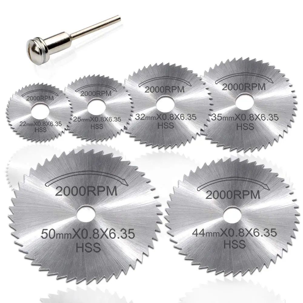 6Pcs/set Stainless Steel Slice Metal Cutting Disc with 1 Mandrel for Dremel Rotary Tools 16 18 22 25 32mm Cutting Disc(3.175mm)
6Pcs/set Stainless Steel Slice Metal Cutting Disc with 1 Mandrel for Dremel Rotary Tools 16 18 22 25 32mm Cutting Disc(3.175mm)