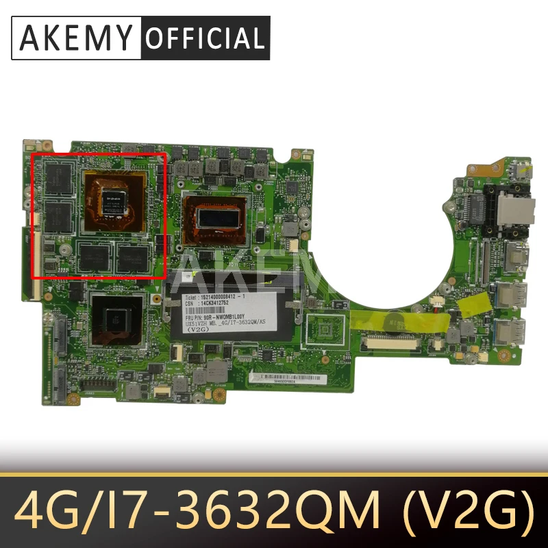 UX51VZH Motherboard For Asus U500V U500VZ UX51VZA UX51VZ Laptop Mainboard UX51VZA 90R-NWOMB1L00Y 4G/I7-3632QM (V2G)
UX51VZH Motherboard For Asus U500V U500VZ UX51VZA UX51VZ Laptop Mainboard UX51VZA 90R-NWOMB1L00Y 4G/I7-3632QM (V2G)