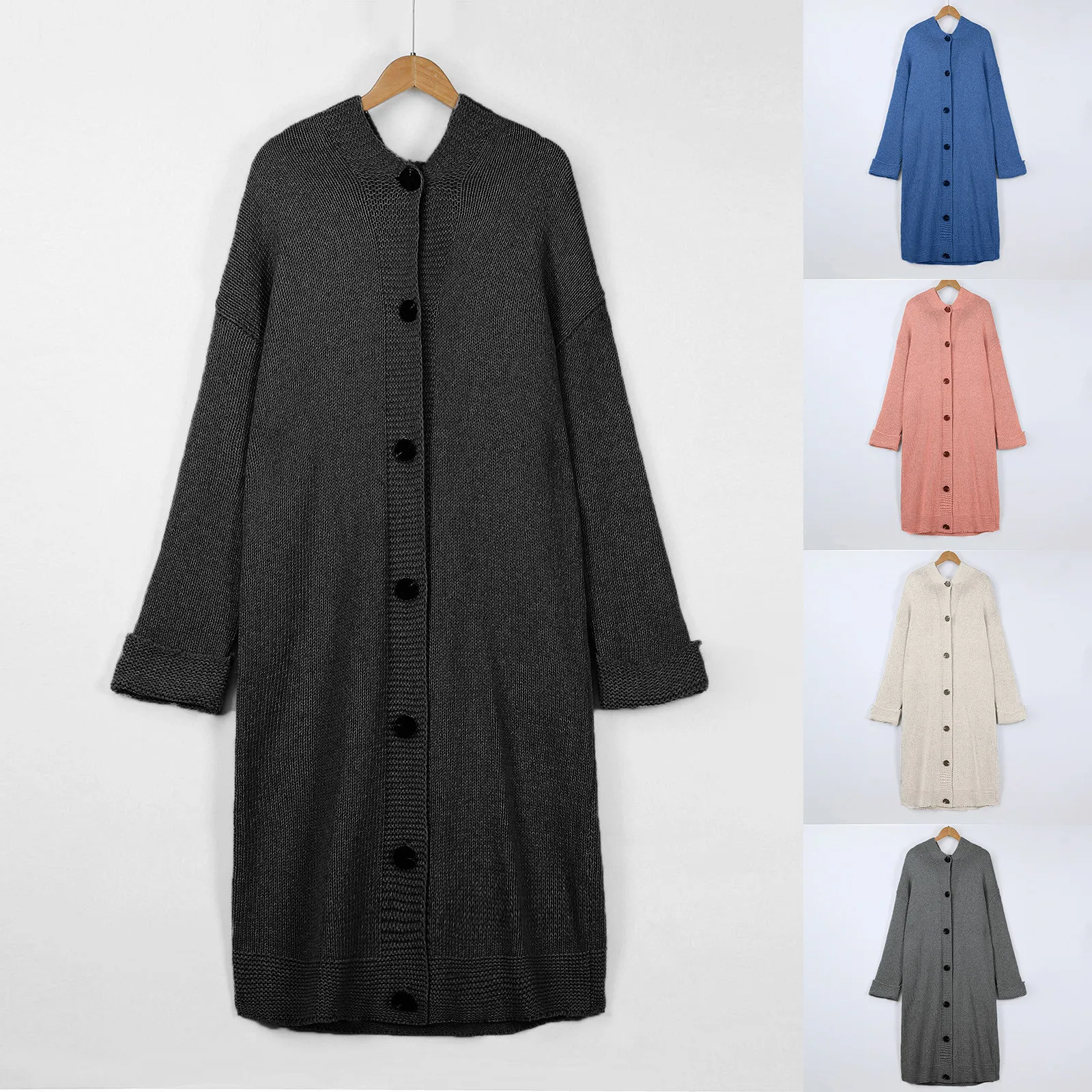 Women Long Cardigan Vintage Casual Solid Color Knit Button Long Sleeve Sweater Autumn Long Cardigan Coat Outer Wear Jacket
Women Long Cardigan Vintage Casual Solid Color Knit Button Long Sleeve Sweater Autumn Long Cardigan Coat Outer Wear Jacket