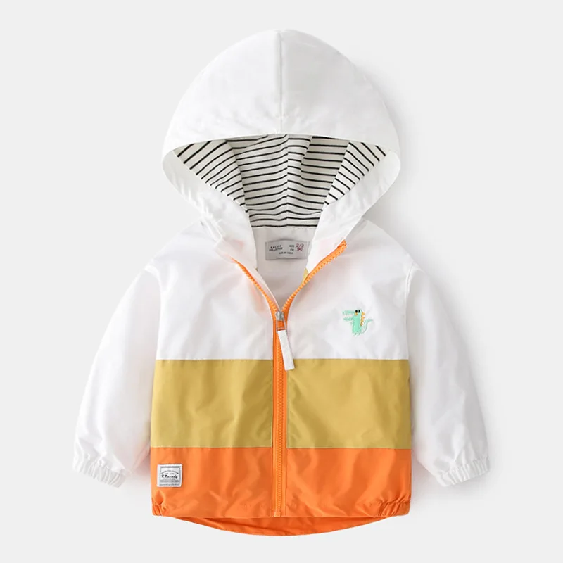 Весна Осень 2021 Детская куртка для мальчиков с капюшоном верхняя одежда