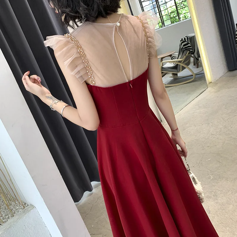 Temperament Patchwork Bride Dress Noble Slim Wedding Party Dress Elegant O-neck Evening Dress Romantic Banquet Dress Daily Dress
Temperament Patchwork Bride Dress Noble Slim Wedding Party Dress Elegant O-neck Evening Dress Romantic Banquet Dress Daily Dress