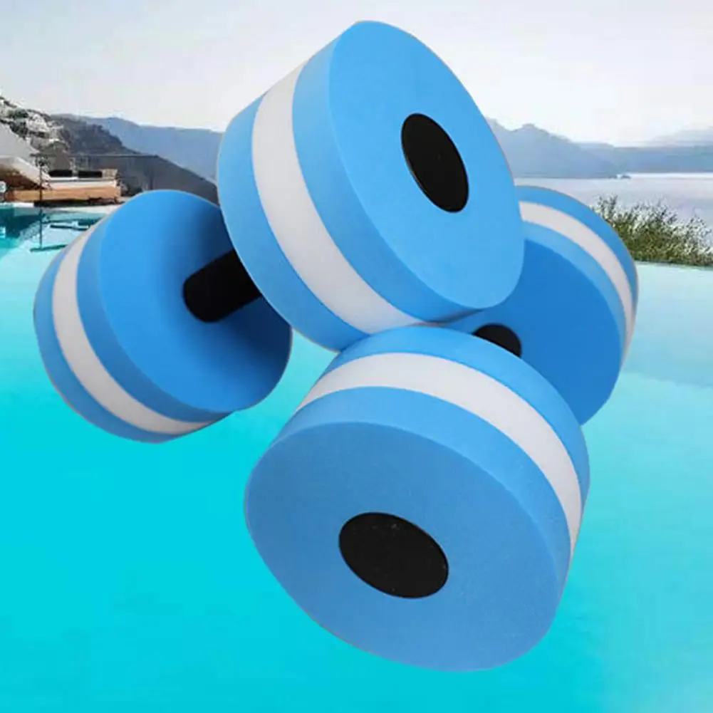 

2pcs EVA Water Foam Floating Dumbbell Swimming Pool Water Weight Aerobics Automatic Float Aquatic Barbell Swim Fitness Dumbbell