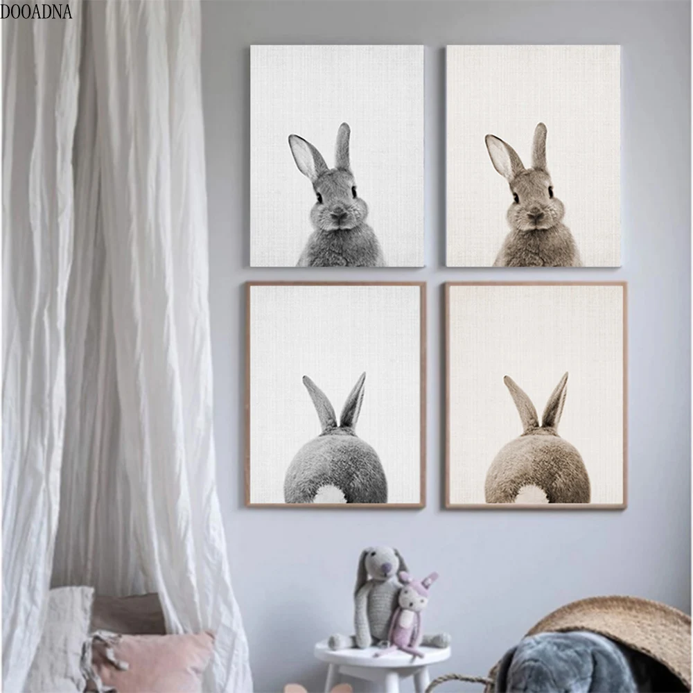 Cute rabbit and tail wall art image animal canvas poster printing children's painting Nordic children girl baby room decoration
Cute rabbit and tail wall art image animal canvas poster printing children's painting Nordic children girl baby room decoration