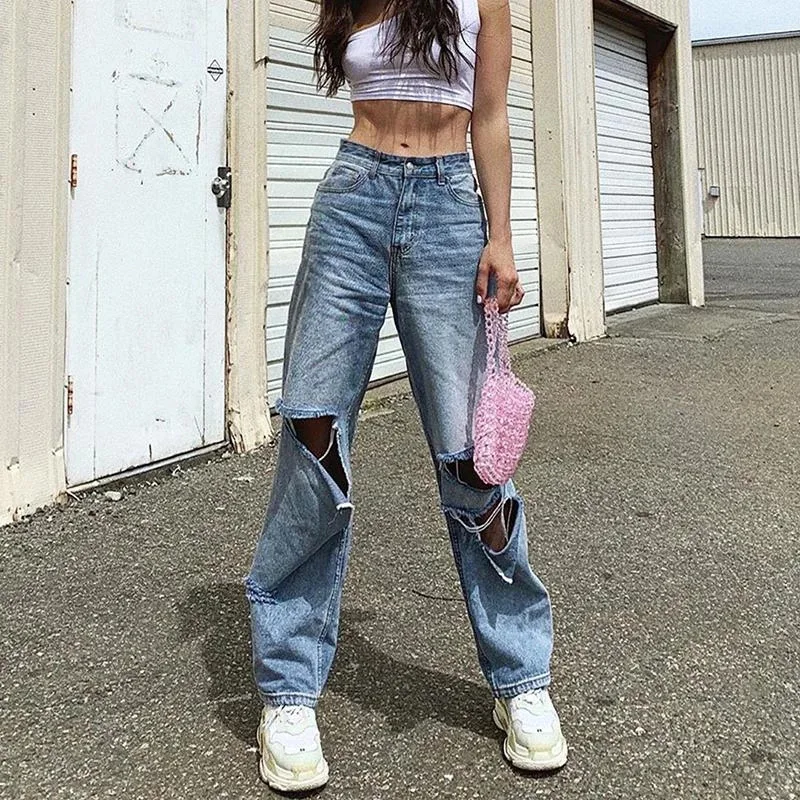 wsevypo Holes Ripped Jeans Trousers Women's High Waist Wide Leg Pants Fashion Streetwear Lady Button Stacked Denim Pants
wsevypo Holes Ripped Jeans Trousers Women's High Waist Wide Leg Pants Fashion Streetwear Lady Button Stacked Denim Pants