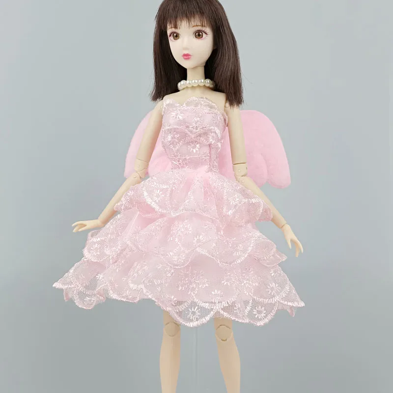 Pink Angel Wing Lace Fashion Doll Clothes For Barbie Dolls Off Shoulder Gown Short Dress Outfits For Barbie 1/6 Doll Accessories
Pink Angel Wing Lace Fashion Doll Clothes For Barbie Dolls Off Shoulder Gown Short Dress Outfits For Barbie 1/6 Doll Accessories