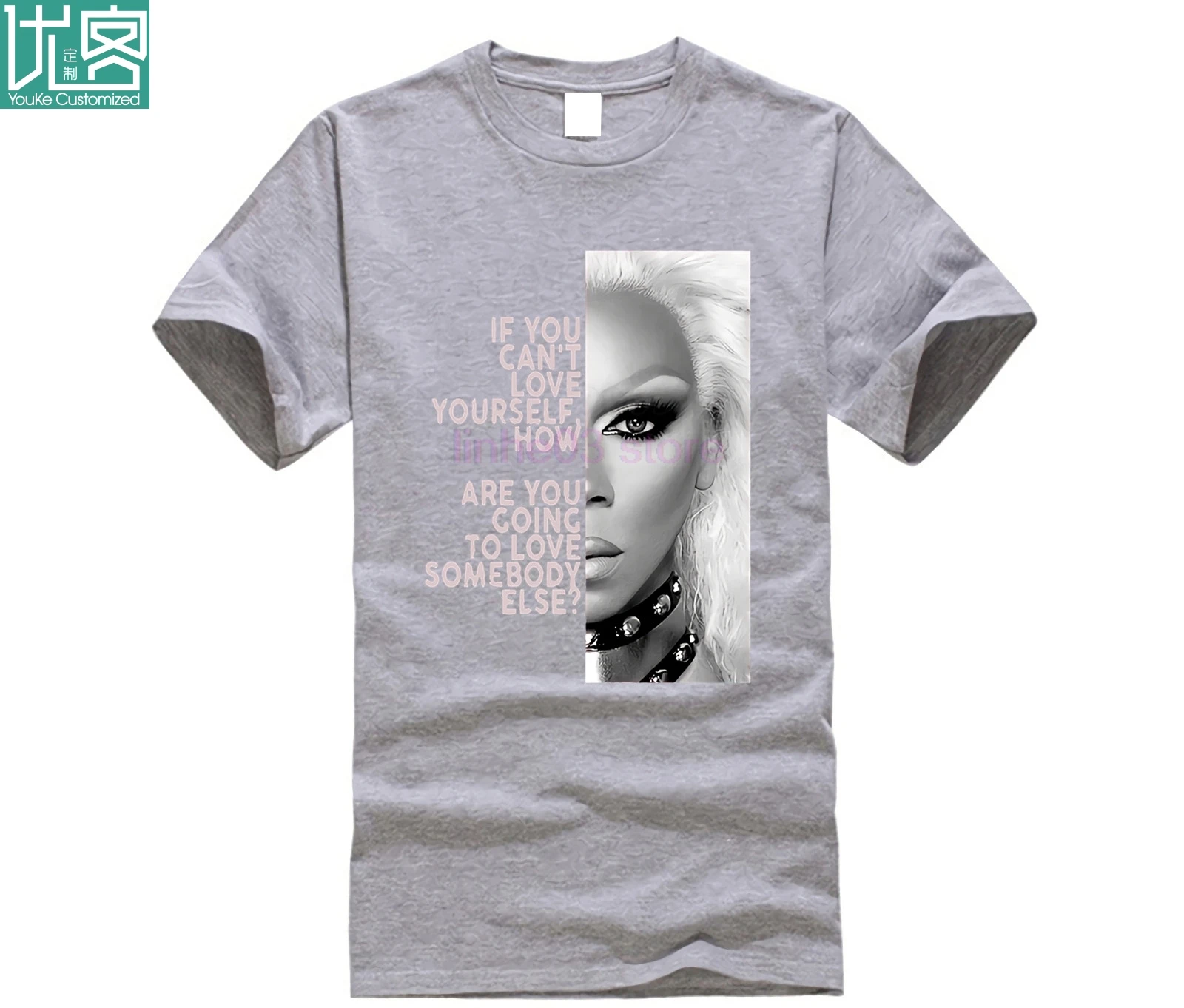 RuPaul Text Portrait Футболка мужская Новейшие Уникальные футболки крутые на заказ