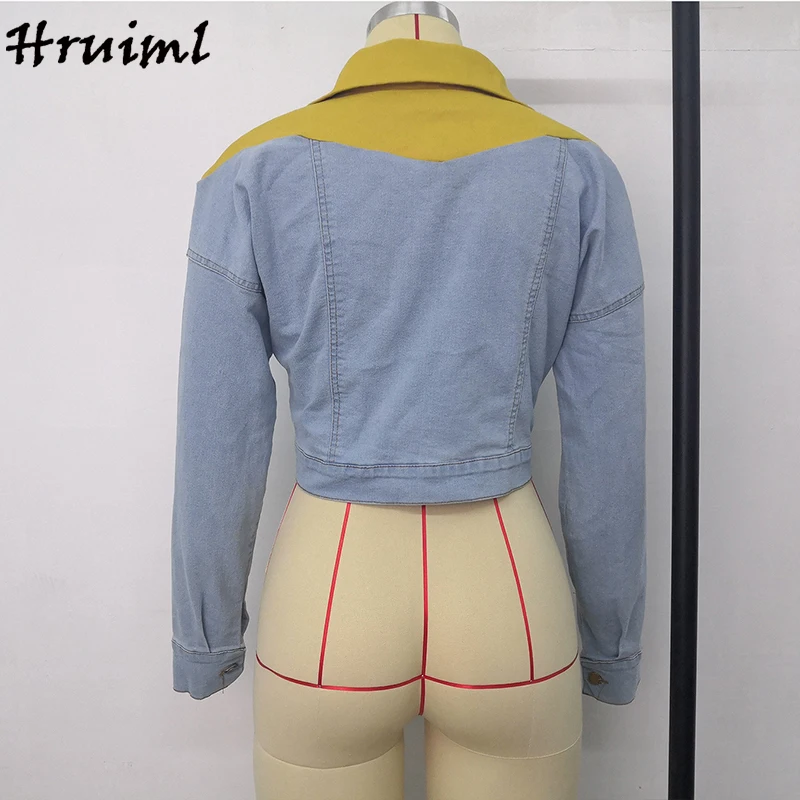 Patchwork Denim Women Jacket Casual Button Women Clothing Turn-down Collar Slim Fashion New Personalized Chaquetas De Mujer
Patchwork Denim Women Jacket Casual Button Women Clothing Turn-down Collar Slim Fashion New Personalized Chaquetas De Mujer