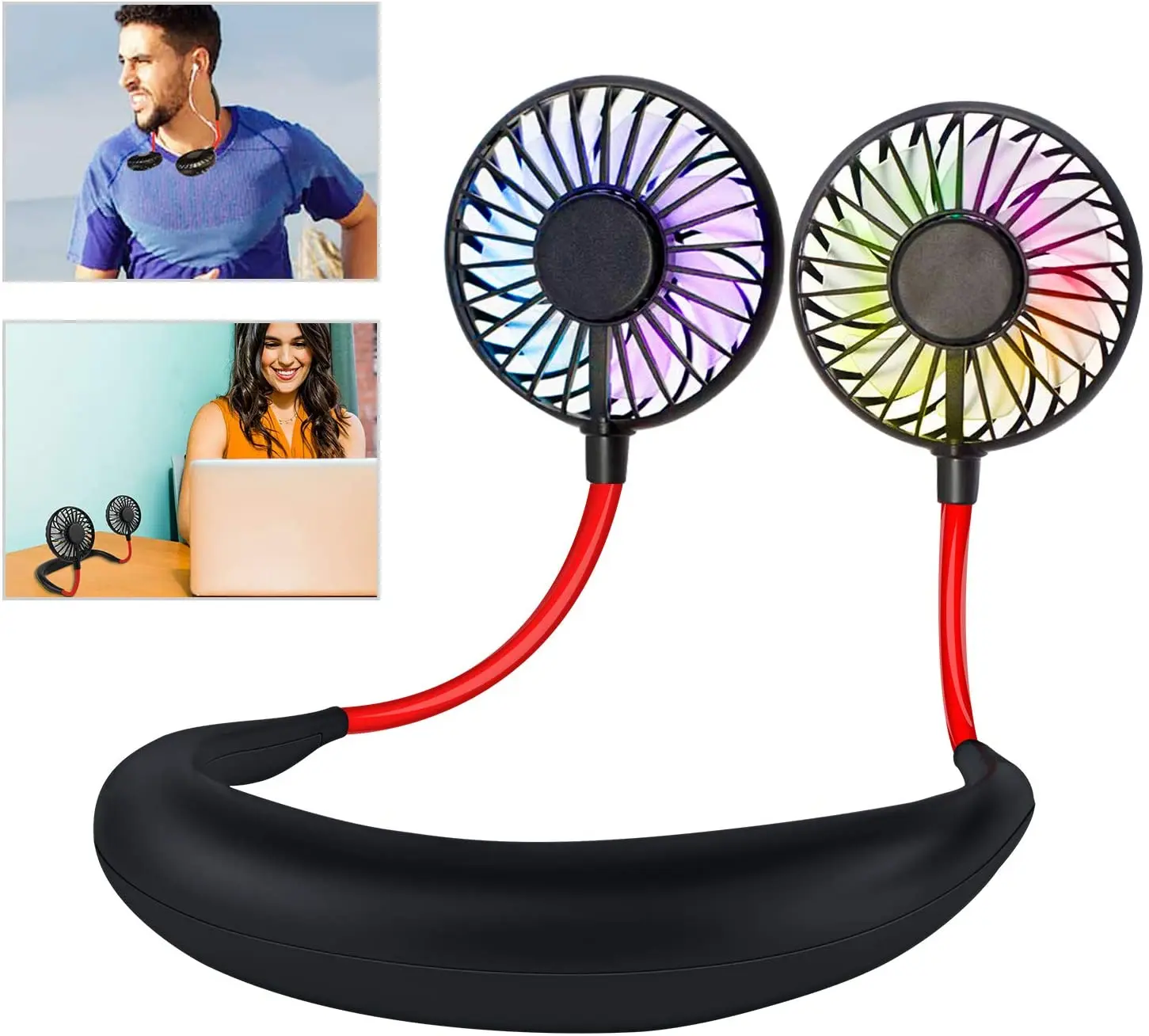 Neck Fan Portable Neckband USB Hand Free Personal Mini Rechargeable 3 Speed Adjustable LED Light for Sport Travel Outdoor Office
Neck Fan Portable Neckband USB Hand Free Personal Mini Rechargeable 3 Speed Adjustable LED Light for Sport Travel Outdoor Office