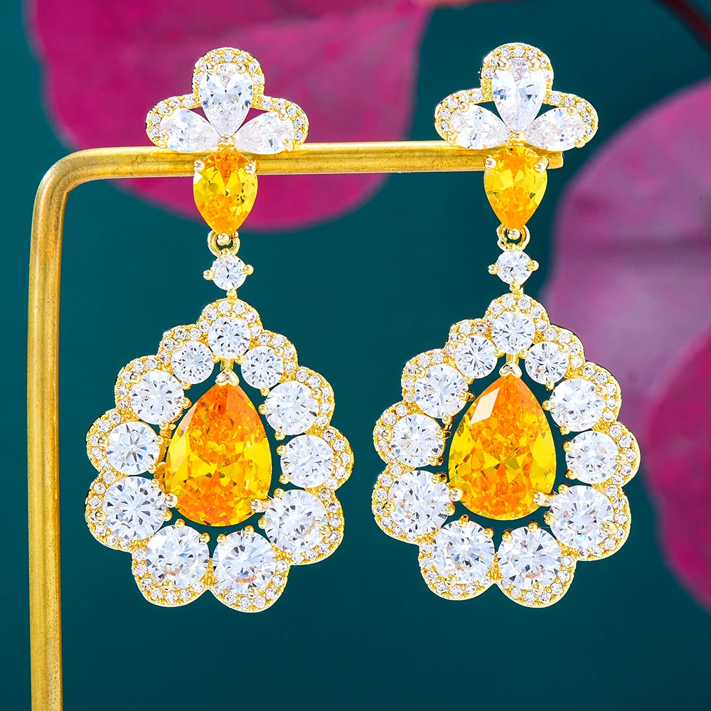 GODKI Royal Yellow CZ Waterdrop African Bold Earrings For Women Wedding Party Dubai Indian Jewelry aretes de mujer modernos 2022
GODKI Royal Yellow CZ Waterdrop African Bold Earrings For Women Wedding Party Dubai Indian Jewelry aretes de mujer modernos 2022