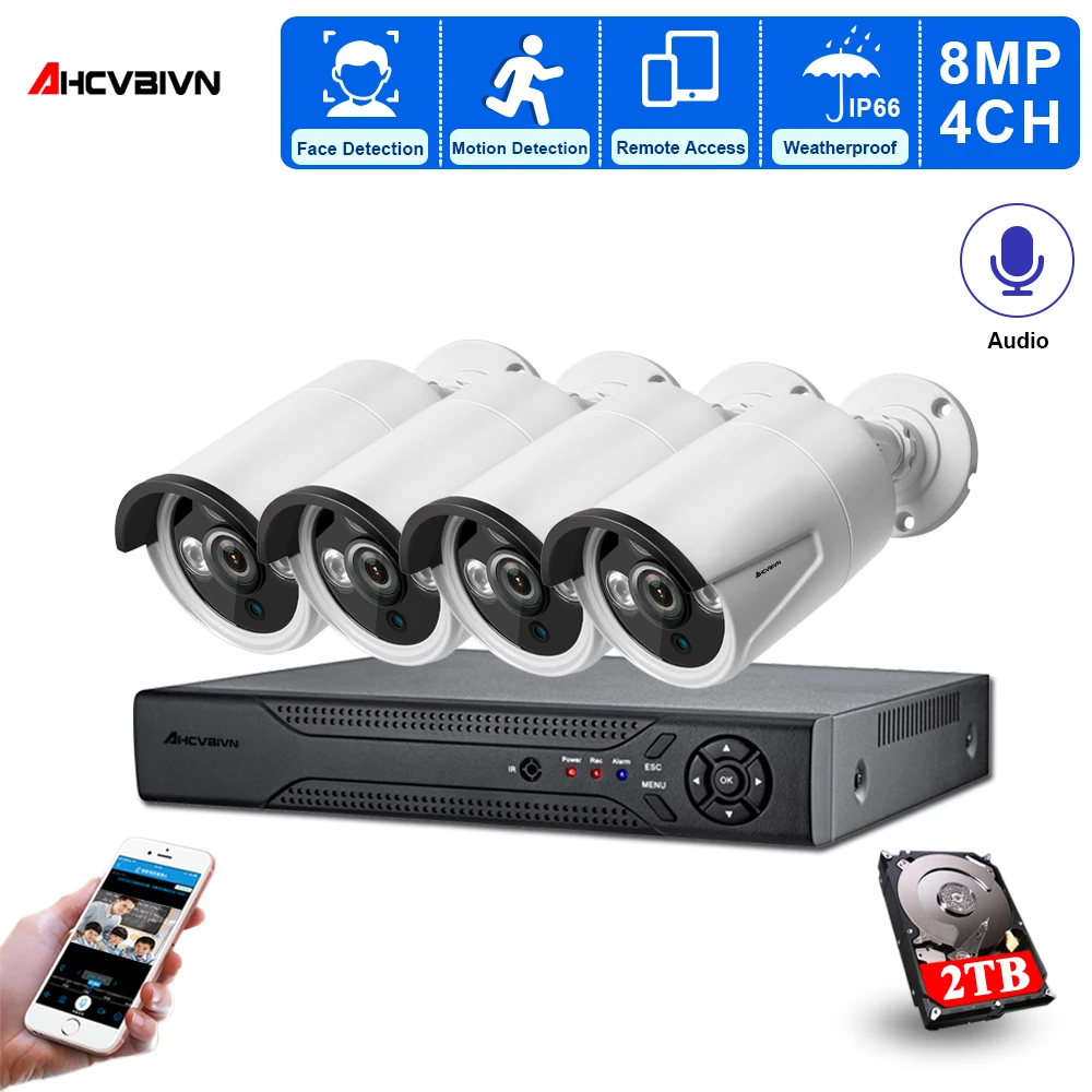 4channels 4K NVR POE Security Camera System Outdoor IR-CUT CCTV Video Surveillance Video Recorder Camera System Kit Face Record
4channels 4K NVR POE Security Camera System Outdoor IR-CUT CCTV Video Surveillance Video Recorder Camera System Kit Face Record