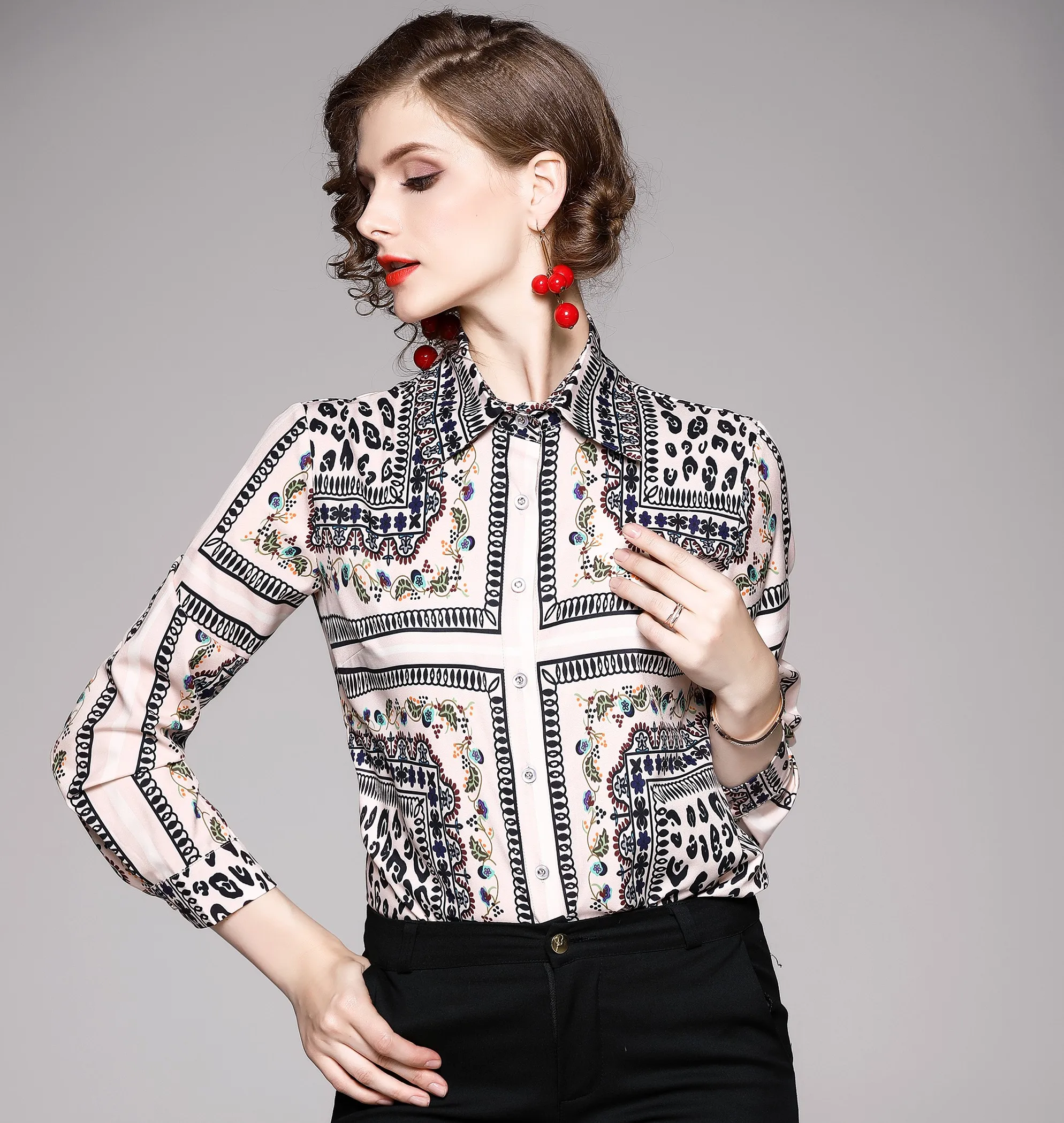 2020 New Womens Blouses Full Sleeve Turn-down Collar Print Office Lady Womens Clothing Tops And Shirts Casual Autumn Tops Blouse 
2020 New Womens Blouses Full Sleeve Turn-down Collar Print Office Lady Womens Clothing Tops And Shirts Casual Autumn Tops Blouse