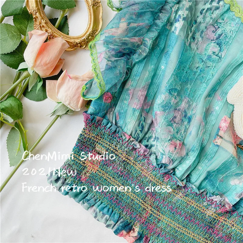 Lace Ruffled Patchwork Tops Flower Embroidered Mesh Chiffon Shirt Women Short Sleeve Slim Waist Blouse Elegant Blusas Mujer 
Lace Ruffled Patchwork Tops Flower Embroidered Mesh Chiffon Shirt Women Short Sleeve Slim Waist Blouse Elegant Blusas Mujer