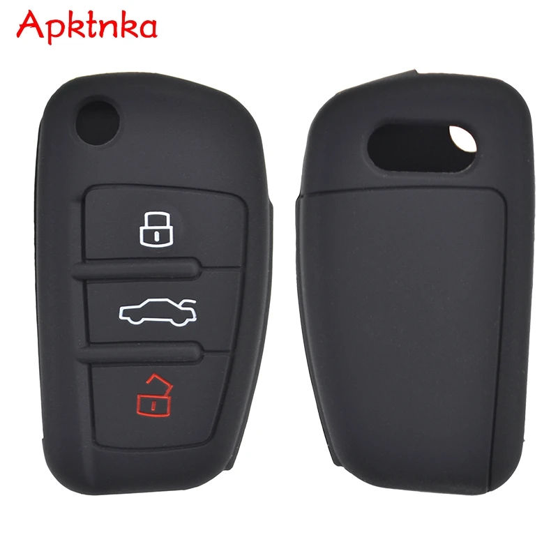 

Apktnka 3 Button Silicone Car Remote Key Fob Shell Cover Case For Audi A1 S1 A3 S3 A4 A6 RS6 TT Q3 Q7 2005 2006 2007 2009 - 2013