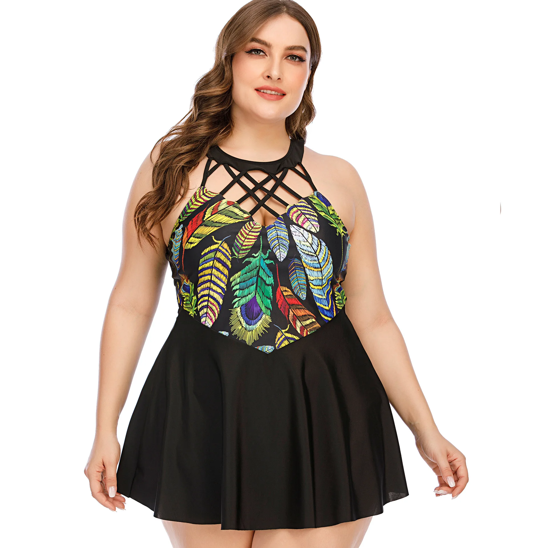 Luren Plus Size Swimwear 2021 Black Sexy Plus Size One-piece Swimsuit Butterfly Feather Print Bikini Swimming Suit for Women
Luren Plus Size Swimwear 2021 Black Sexy Plus Size One-piece Swimsuit Butterfly Feather Print Bikini Swimming Suit for Women