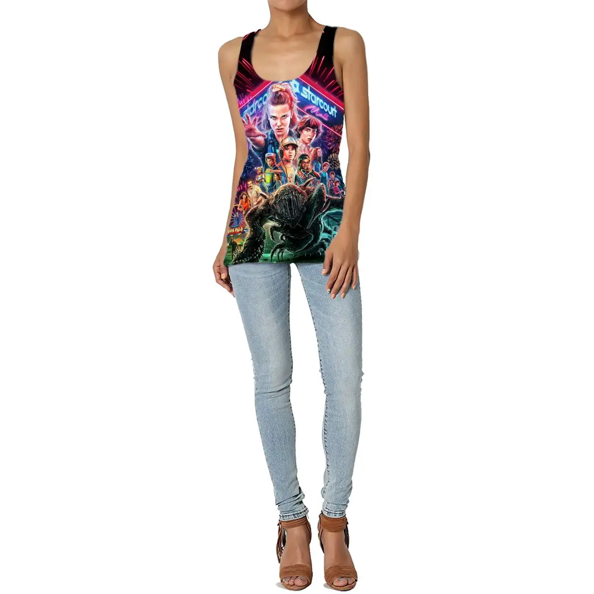 Stranger Things Women Summer Tank Tops Movie Characters Sleeveless Tee Slim Shirts for Running Yoga I Shaped Ladies Gym Vest 
Stranger Things Women Summer Tank Tops Movie Characters Sleeveless Tee Slim Shirts for Running Yoga I Shaped Ladies Gym Vest