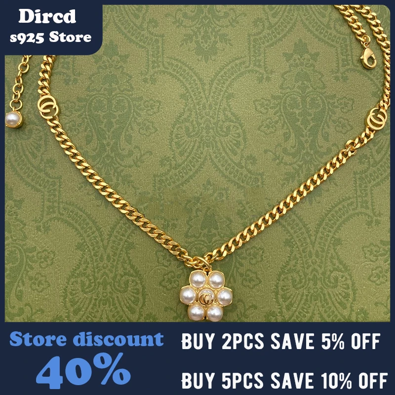 Ag S925 Sterling Silver New Retro Golden Yellow Flower Gg Necklace Women's Fashion Classic Original Fine Luxury Brand Jewelry G
Ag S925 Sterling Silver New Retro Golden Yellow Flower Gg Necklace Women's Fashion Classic Original Fine Luxury Brand Jewelry G