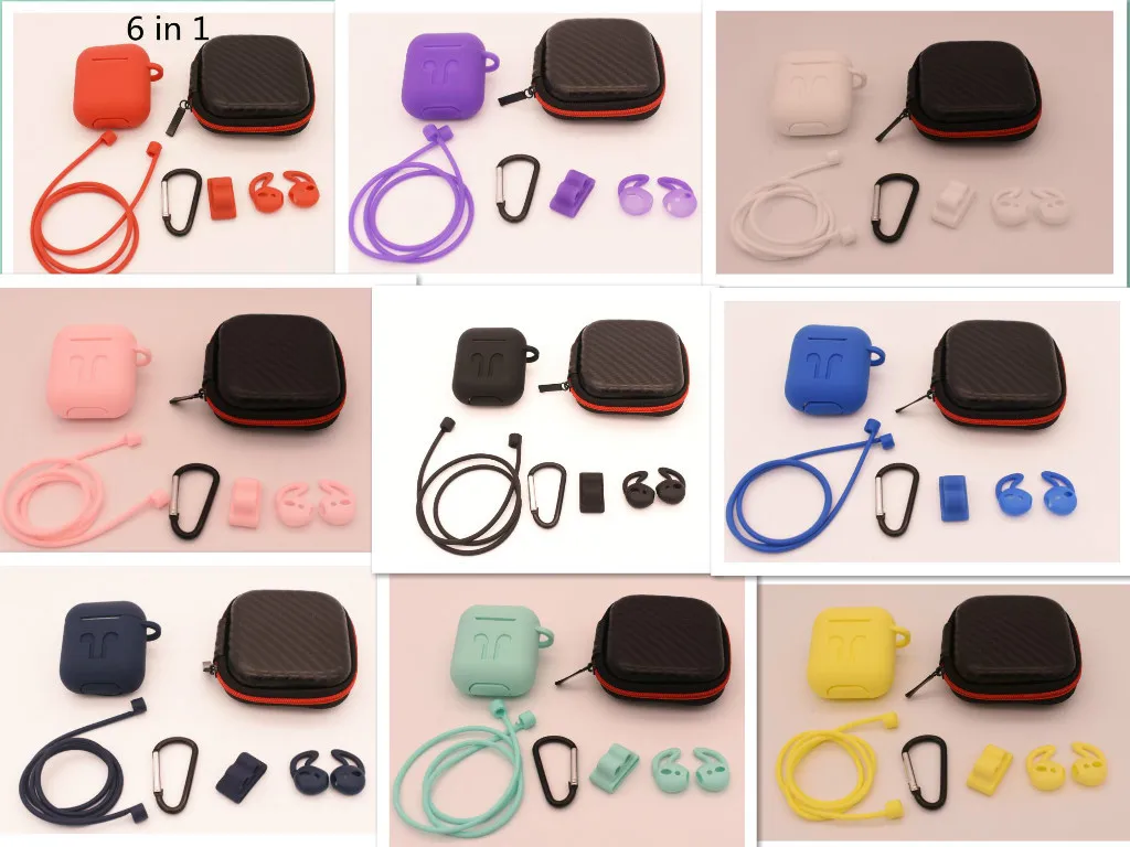 10 Set 6 In 1 Airpods Accessories Kit Protective Silicone Cover for Apple Airpods with Watch Band Holder/Ear Hook/Strap/Keychain
10 Set 6 In 1 Airpods Accessories Kit Protective Silicone Cover for Apple Airpods with Watch Band Holder/Ear Hook/Strap/Keychain