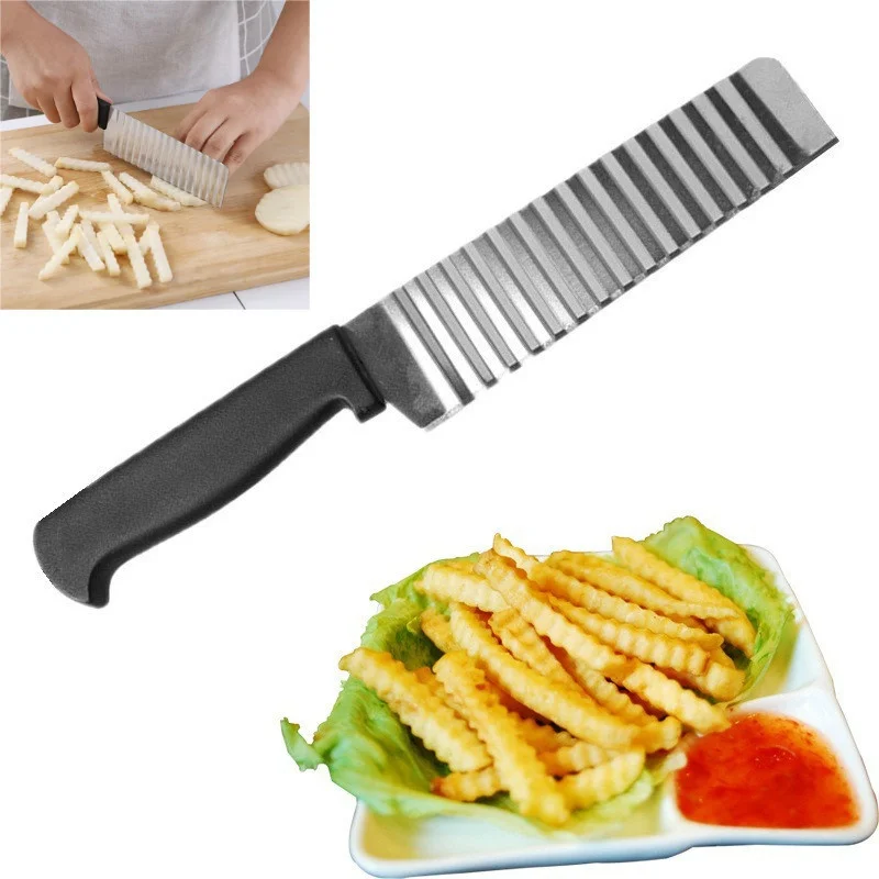 Thours Kitchen Stainless Steel Potato French Fry Cutter Tool Wave Knife Fruits Vegetable Slicer Potato Spiral Cutter
Thours Kitchen Stainless Steel Potato French Fry Cutter Tool Wave Knife Fruits Vegetable Slicer Potato Spiral Cutter