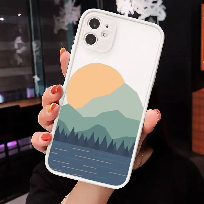 Art painting Mountain sun print Phone Cases Matte Transparent for iPhone 7 8 11 12 s mini pro X XS XR MAX Plus cover funda
Art painting Mountain sun print Phone Cases Matte Transparent for iPhone 7 8 11 12 s mini pro X XS XR MAX Plus cover funda