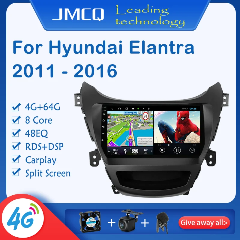 Автомагнитола JMCQ T9 для Hyundai Elantra 2012 2015 мультимедийный видеоплеер 2 din GPS навигация