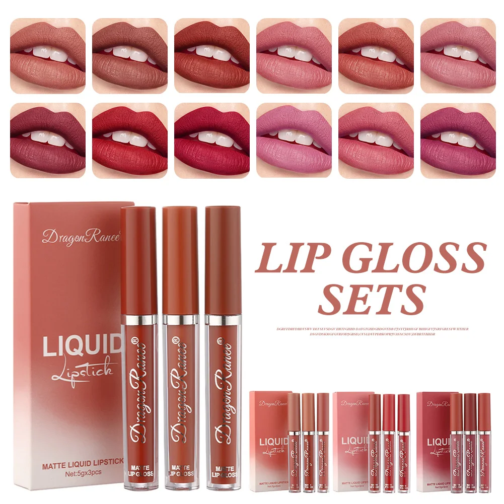 3PCS Liquid Lipstick Set High Pigment Non-Stick Lip Gloss Smooth Matte Velvet Lip Makeup Waterproof and Non-sticky Cup
3PCS Liquid Lipstick Set High Pigment Non-Stick Lip Gloss Smooth Matte Velvet Lip Makeup Waterproof and Non-sticky Cup