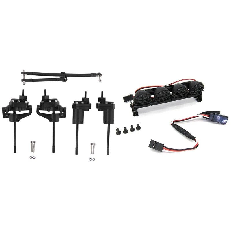 Metal Front & Rear Portal Axle Upgrade Black with RC Car LED Roof Lamp Lights Bar with Conversion Cable
Metal Front & Rear Portal Axle Upgrade Black with RC Car LED Roof Lamp Lights Bar with Conversion Cable