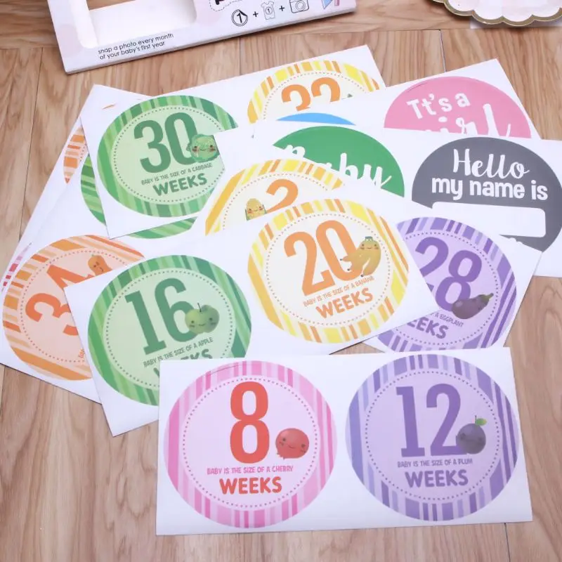 HUYU Pregnancy Milestone Stickers (Set of 16) - Pregnancy Announcement, Gender Reveal, Week 8 - Week 40
HUYU Pregnancy Milestone Stickers (Set of 16) - Pregnancy Announcement, Gender Reveal, Week 8 - Week 40