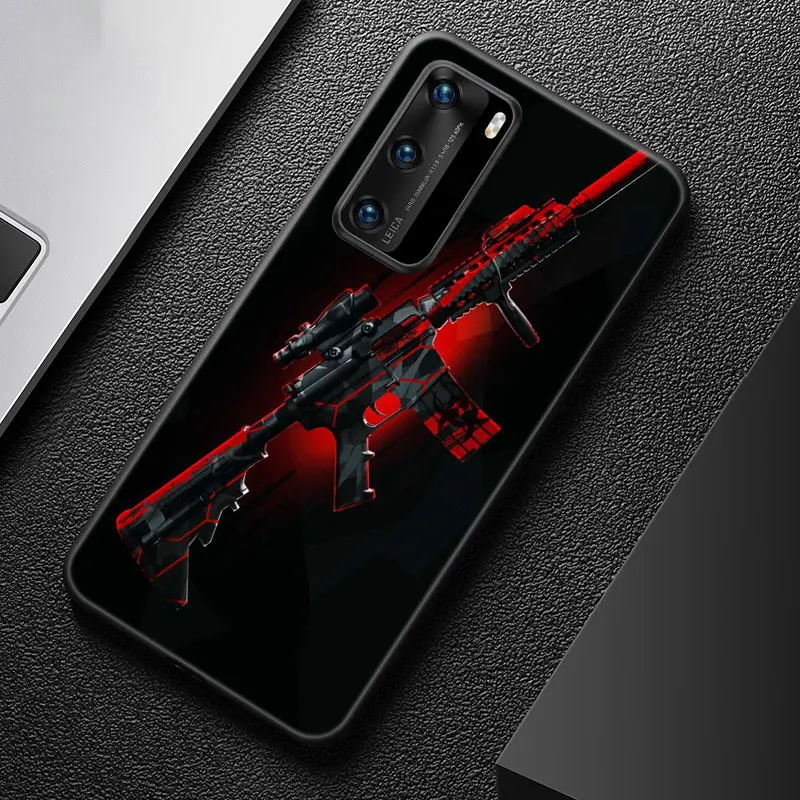 Чехол с военным оружием для Huawei P20 P30 P40 P50 Pro P8 P9 P10 Lite 2017 P Smart Z S 2020 2021 2018 2019 черный