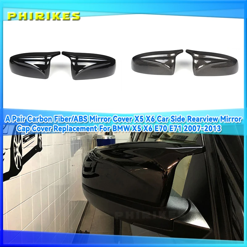Carbon Fiber/ABS 2x Mirror Cover X5 X6 Car Side Rearview Mirror Cap Cover Shell Replacement For BMW X5 X6 E70 E71 2007-2013
Carbon Fiber/ABS 2x Mirror Cover X5 X6 Car Side Rearview Mirror Cap Cover Shell Replacement For BMW X5 X6 E70 E71 2007-2013