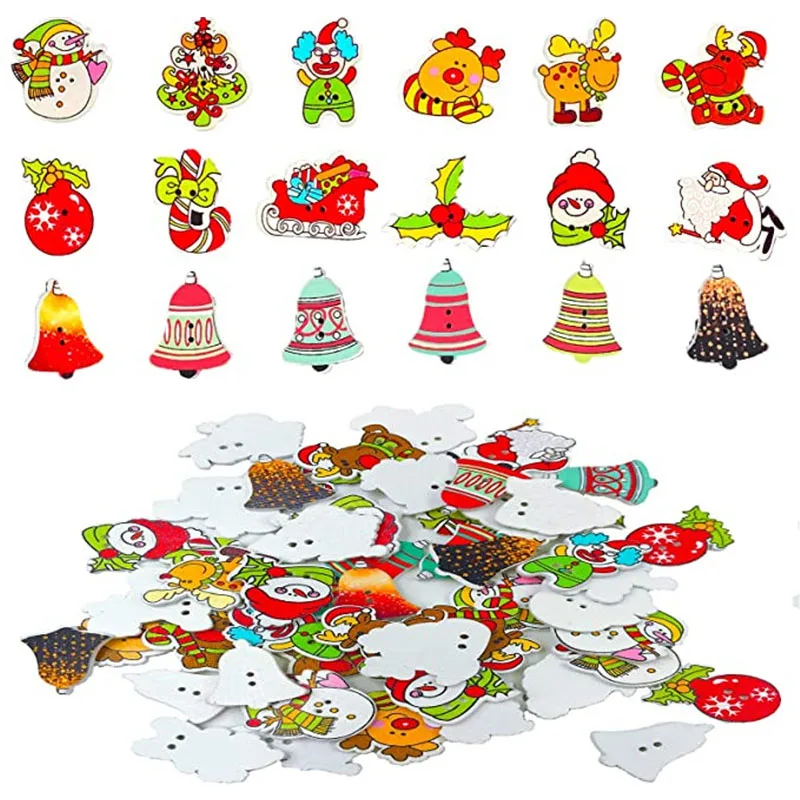 100Pcs/Lot Mixed Christmas Decor Wooden Sewing Buttons For Clothing Scrapbooking Accessories DIY Home Decoration Gift Card
100Pcs/Lot Mixed Christmas Decor Wooden Sewing Buttons For Clothing Scrapbooking Accessories DIY Home Decoration Gift Card