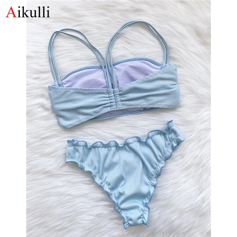 Sexy Ruffle Ribbed Bikinis Swimsuits Women Push Up Swimwear 2021 New Biquini Double Strap Bathing Suit Summer Swimming Beachwear
Sexy Ruffle Ribbed Bikinis Swimsuits Women Push Up Swimwear 2021 New Biquini Double Strap Bathing Suit Summer Swimming Beachwear
