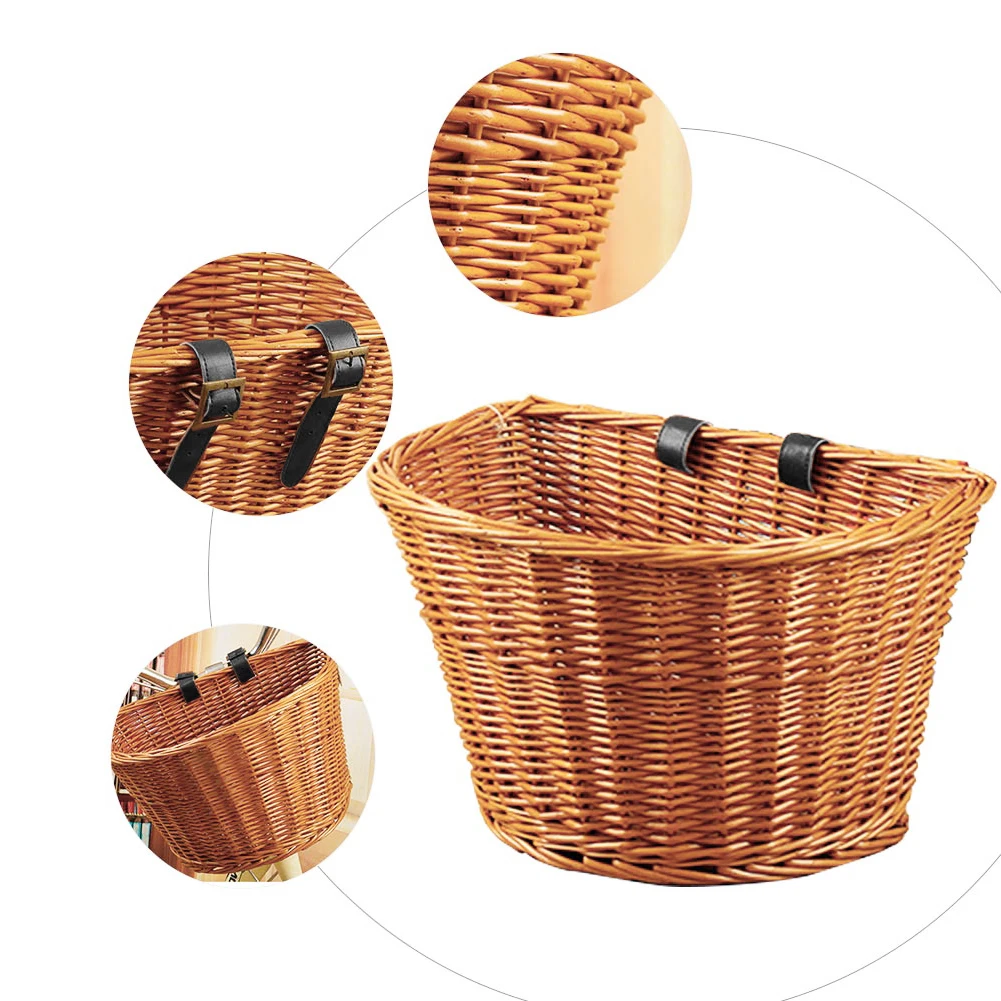 Children Adult Fashion Retro Bicycle Rattan Basket 9 inches Bicycle Front Basket Storage With Fixed Strap Waterproof Durable
Children Adult Fashion Retro Bicycle Rattan Basket 9 inches Bicycle Front Basket Storage With Fixed Strap Waterproof Durable