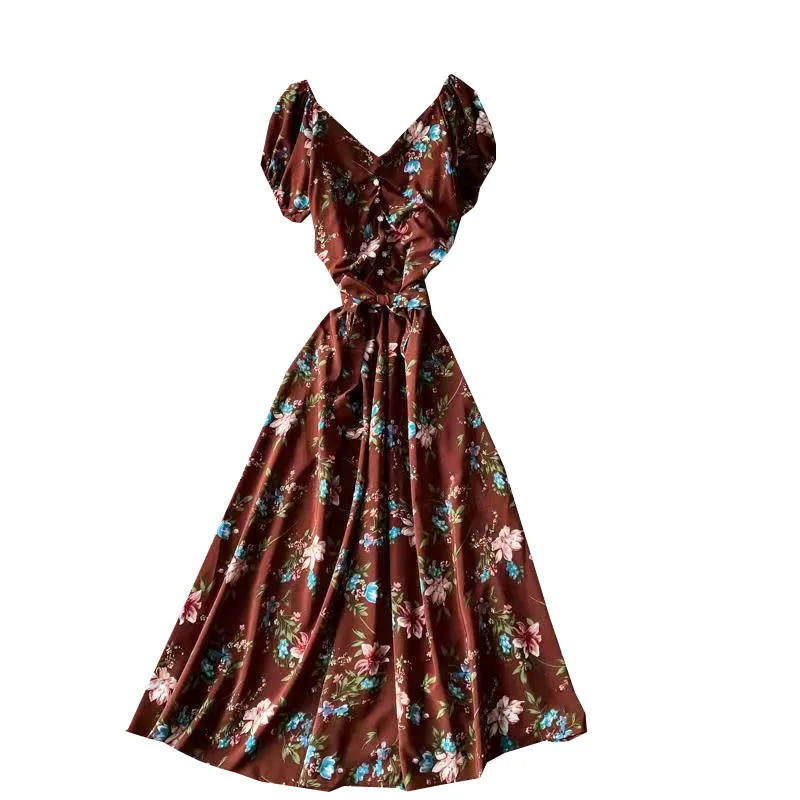 Summer Beach A-Line Print Dress female seaside holiday halter big swing midi long Dress sweet floral V-neck dress vestido lady
Summer Beach A-Line Print Dress female seaside holiday halter big swing midi long Dress sweet floral V-neck dress vestido lady